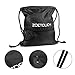 Sackpack ZOETOUCH Gymsack Drawstring Gym Bag with Pockets for Outdoor Storage Black