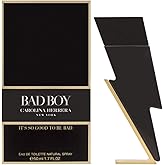 Carolina Herrera Bad Boy Fragrance For Men - Seductive, Masculine Scent - Features Oriental And Spicy Accords - Ideal For Evening Wear - Alluring Notes Of Black And White Pepper - Edt Spray - 1.7 Oz