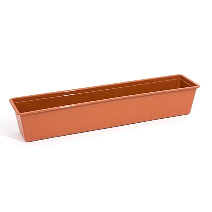 myBoxshop Terrakotta 17 Liter Balkonkasten 1 Meter Balustradenkasten 14 cm Hoch Blumenkasten Geländerkasten