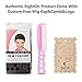 RightOn Shoulder Length Wavy Synthetic Wigs with Bangs Wig Cap Included (Hot Pink)