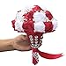 S_SSOY Customizable Romantic Wedding Bouquets Silk Flowers Bridal Holding Roses Bride Bridesmaid Brooch Bouquet with Pearl Diamond Crystal Ribbon Valentine's Day Free Corsage (Wine Red+White)