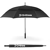 G4Free Strongest Golf Umbrella with Full Carbon Fiber, Well-constructed & Super Lightweight & Windproof Double Vented Mesh Canopy Large 62 Inch Oversized Stick Umbrellas for Rain Sun, Automatic Open