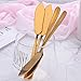 Baikai Stainless Steel 18/10 Cheese Desert Knives, Set of 4, Gold Breakfast Butter Knife, Slicer Sandwich Spreader