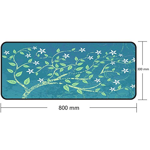 Large Gaming Mouse Pad with Edge Stitching|Extended XXL Size, Heavy|Thick, Waterproof & Foldable Mat for Desktop,Laptop,Keyboard, 31.5"x11.8"x0.15"Keyboard Pad with High Resolution by Qisan(Trees)