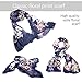 Unique Womens Oblong Floral Scarf - Cotton Feeling Chiffon Large Flowers Printed Voile Shawl Wrap in Dark Blue