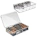 mDesign Stackable Divided Battery Storage Organizer Box Bin with Hinged Lid for AA, AAA, C, 9 Volt Sizes - Great Storage for Kitchens, Home Offices, and Utility Rooms - 5 Compartments - 2 Pack, Clear