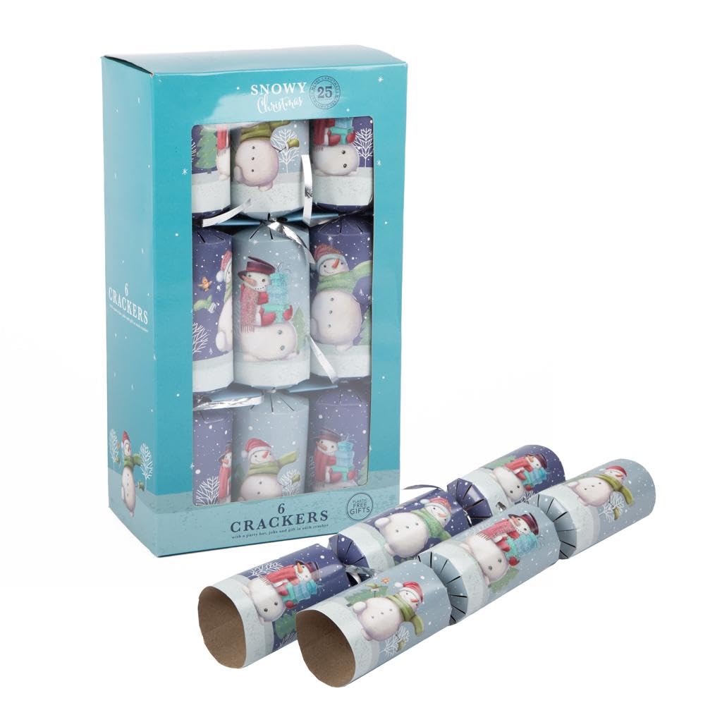 OnlineStreet The Snowman Christmas Crackers | Pack of 6 Crackers With Novelty Gifts | Decor Pack Party Crackers, ‎white, L