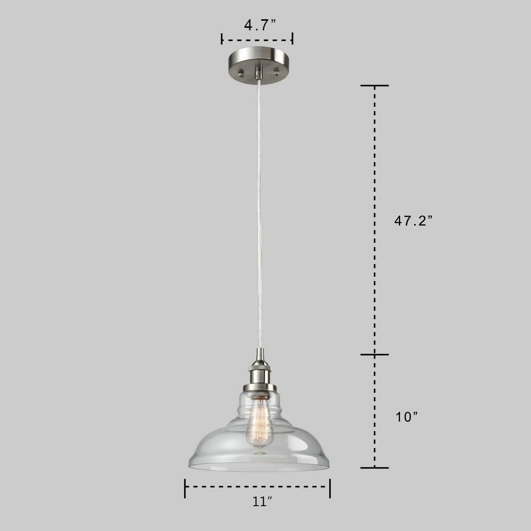 CLAXY Ecopower Foyer Clear Glass Dining Pendant Lighting: Home Improvement
