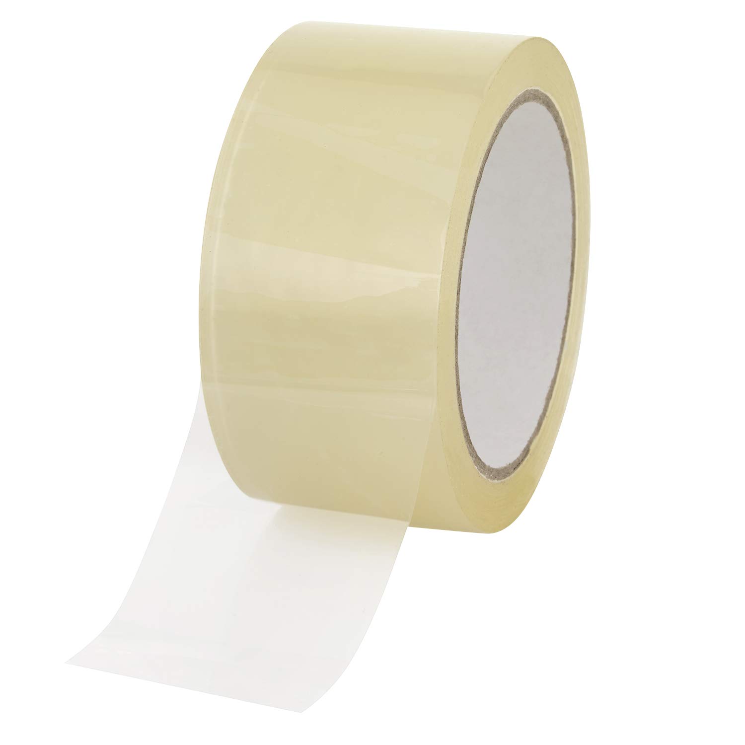 baytronic Packing Tape Parcel Tape Quiet, 66 m x 50 mm, 48μ, Brown or Transparent (1 x Roll, Transparent)
