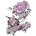 TAFLY Tree Peony Pink Flower and Birds Extra Large Full Back Fake Temporary Tattoo Sticker 2 Sheets