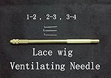 NiceBarber Ventilating Needles Plus 1 Brass Holder Hairpiece Wig Knotting Hook Sets, 3 Size
