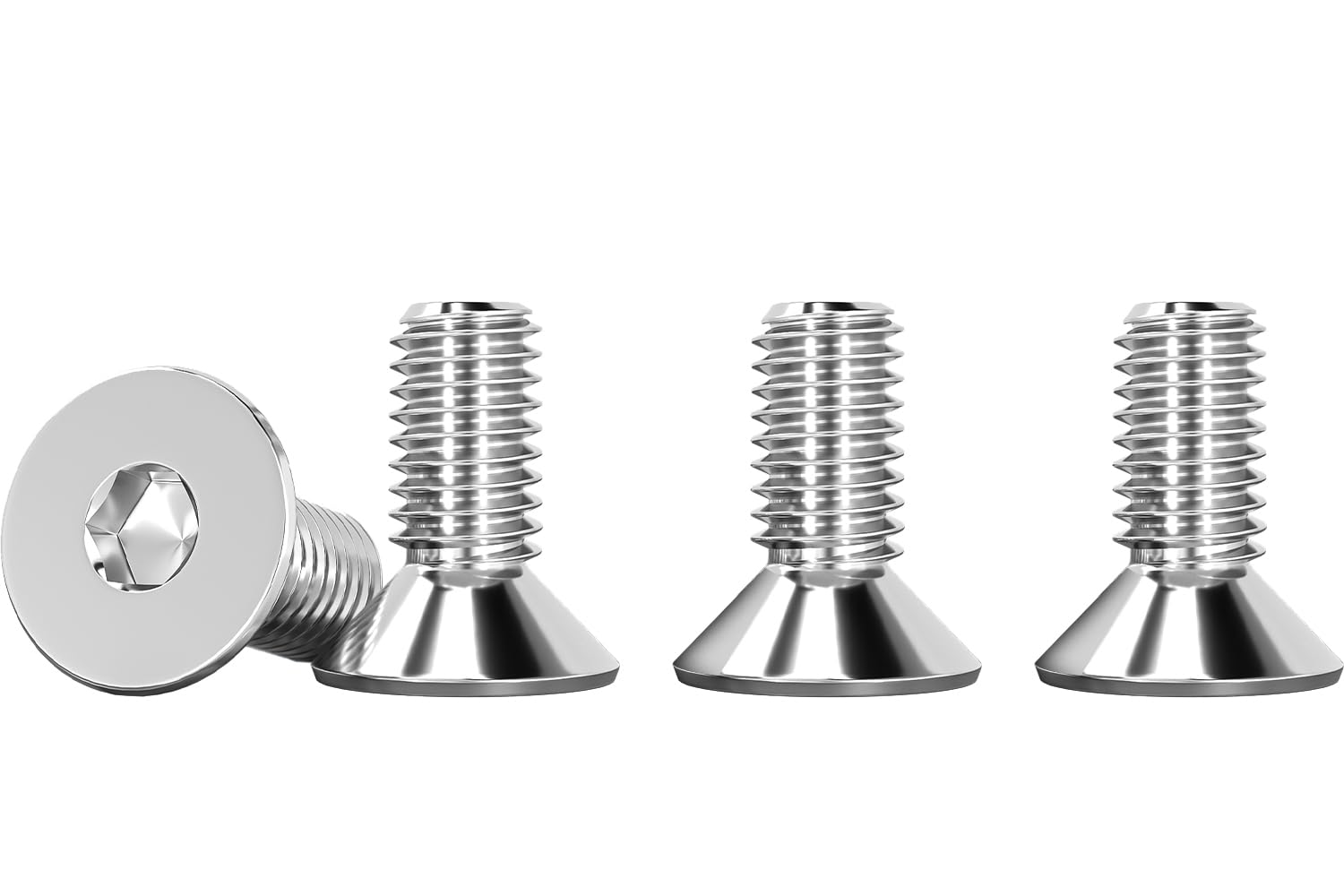 Drenky M5 Bolts, M5 X 10mm Stainless Steel Screws 25 Pcs Flat Head Hex Socket Cap Screws DIN 7991 / ISO 10642 Rustproof Machine Screws, Hex Screws, Fully Thread — image 1