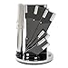 HULLR Premium Stainless Steel Kitchen Knife Set With Rotating Acrylic Stand - 8 Piece set