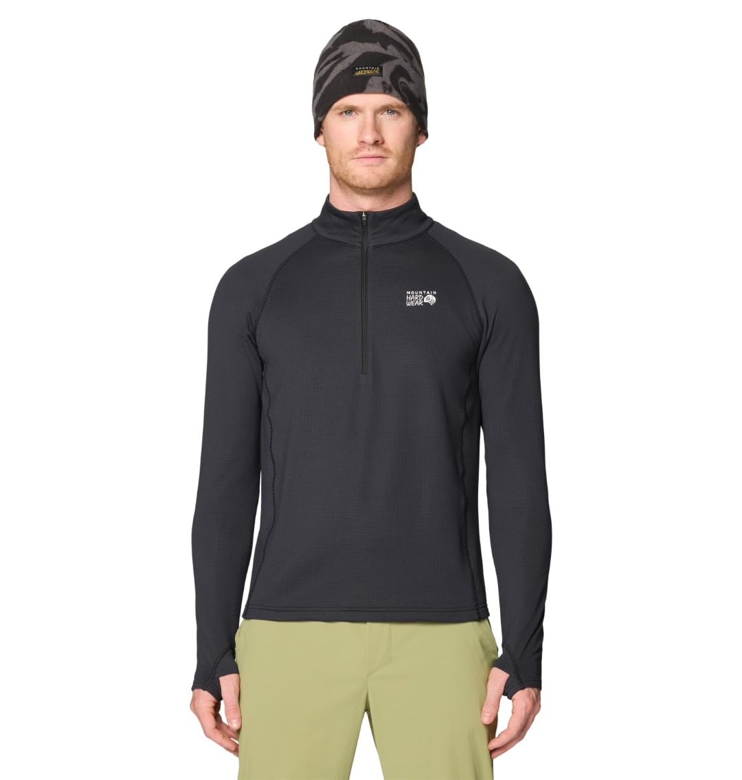 Mountain Hardwear Men’s Crater Lake Heavyweight Half Zip, Black, Medium