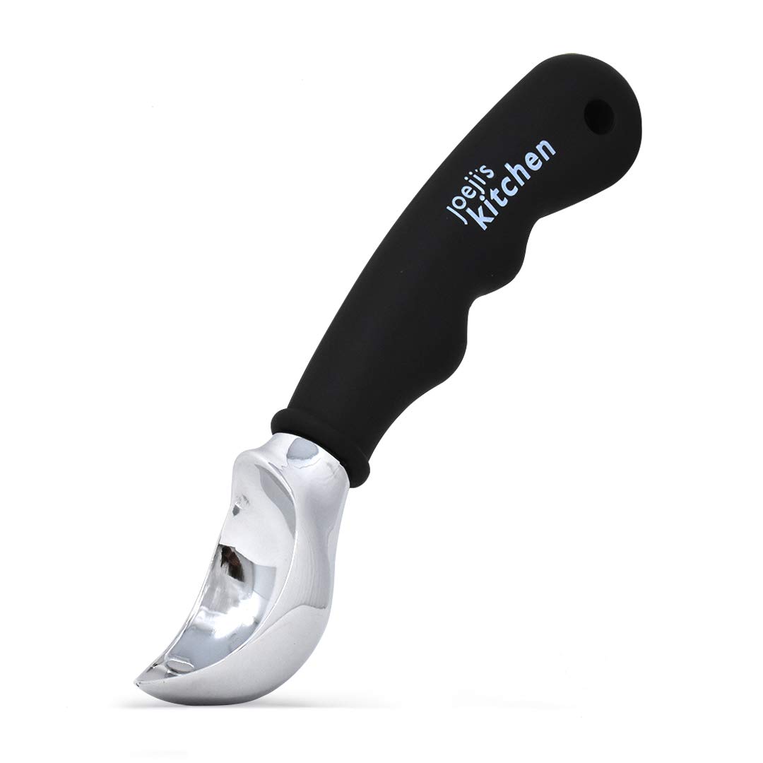 Joeji's Kitchen Ice Cream Scoop - Easy Trigger Ergonomic Ice Cream Scooper with Non-Slip Soft Grip Handle – Ice Cream Scoop Stainless Steel for Gelato, Cookie Dough, Melon Baller & Cookie Scoop