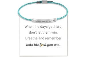 Choistily Dont Let The Hard Days Win Bracelet for Women Adjustable Handmade Braided Bracelet Stainless Steel Tube Engraved Inspirational Bracelet for Women Men Inspirational Jewelry Gifts