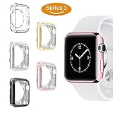 [5-PACK]Apple Watch Case Series 3, UBOLE Scratch-resistant Flexible Lightweight Plated TPU Full Body Protective Case for iWatch Series 3, Series 2, series 1 (5PACK 38mm)