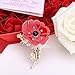 Yavona Enamel Red Crystal Flowers Poppy Brooches for Women Soldier Remembrance Days Gifts Poppy Pins