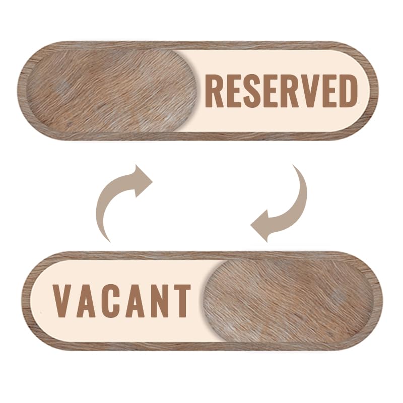 Muka Privacy Sign Vacant Reserved Door Sign Slider Door Indicator Tells Whether Room Vacant Or Occupied, Acrylic, 7"X2"