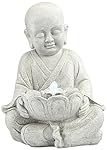 Little Monk 16 3/4" High Antique Stone Outdoor LED Fountain