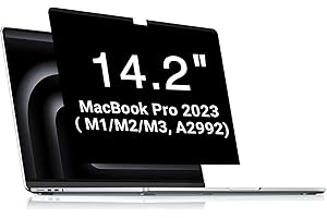 FILMEXT Privacy Screen Macbook Pro 14 Inch (2023 2022 2021, M1, M2,M3, A2779,A2442,A2992,A2918), Removable Anti Blue Light Glare Filter Privacy Screen Protector for Mac 14In Laptop