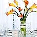 GTIDEA 20pcs Calla Lily Wedding Artificial Flowers Bouquets PU Arrangements Bride Home DIY Garden Office Decor Orange