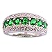 Psiroy 925 Sterling Silver Plated Simulated Emerald Quartz Half Eternity Band Ring Size 8