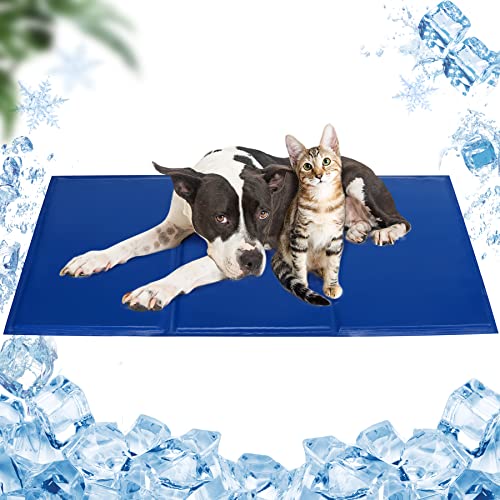 LIUFASHI Tapis Rafraichissant pour Chien Chats 120 * 70cm, Gel Non Toxique Tapis Réfrigérant Durable Chiens pour Chat Chenils, Pet Mat Auto-refroidissant, Tapis Fraicheur pour Pet été Chaud (Bleu)