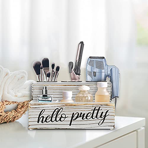 Y&ME Wood Hair Tool Organizer Countertop Hair Dryer Holder, Hair Tools