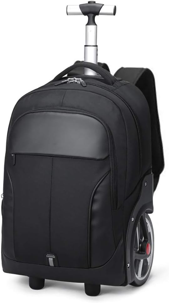 FGKING Trolley Travel Bag, Nylon Waterproof Freewheel Travel School Wheeled Backpack,Carry-on Luggage with Zippers,Ultra-light and Large Capacity Bag