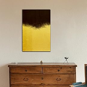 Canvas Wall Art - Color Composition Artwork with Black and Gold - Gallery Wrap Modern Home Art | Ready to Hang - 12x18 inches