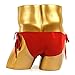 WenMei String Bikini Thong Briefs Milk Silk Side Tie Men's Underwear (Red)