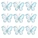 Pixnor Sheer Mesh Wire Butterfly with Gem Decoration - 50pcs (Blue)