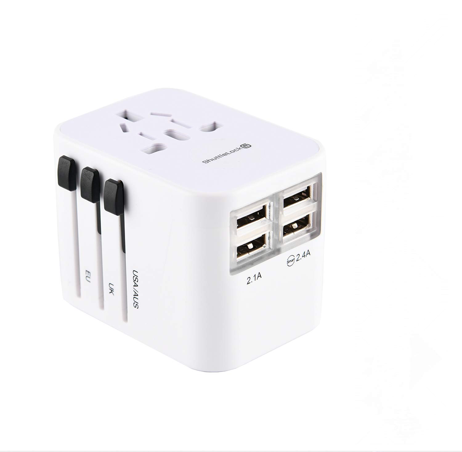 Travel Adapter,ShuttleLock Power Plug Adapter International Travel 4 USB Ports Work for 150