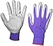 WILDFLOWER Tools Gardening Gloves for Women and Men - Nitrile Coating for Protection (Medium, Purple Pair/Green Pair with White Cuff Hem)