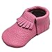 Mejale Baby Soft Soled Leather Moccasins Tasssel Slip-on Infant Toddler Shoes Pre-walker,pink,3-6 months