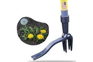 ROCKLIN INDUSTRY Rocklin™ Stand Up Weed Puller Tool - 4 Claw Steel Head - 48 inch Handle - 100% Metal - Easily Remove Weeds Without Bending or Kneeling WeedPuller