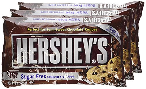 Hershey's Sugar Free Semi-Sweet Baking Chips, 8-Ounce Bag (Pack of 3)