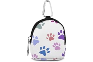 Small Paw Print Coin Purses for Women Girls Keychain Car Keys Backpack Lipstick Cosmetic Case Coin Pouches for Dog Cat Owner 