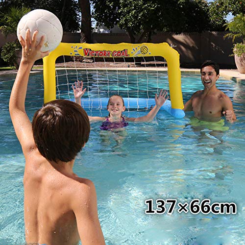 Pannow Inflatable Football Goal Net with Balls,Pool Water Game Family Fun Soccer Game Goal Post Water Toys for Adults and Kids