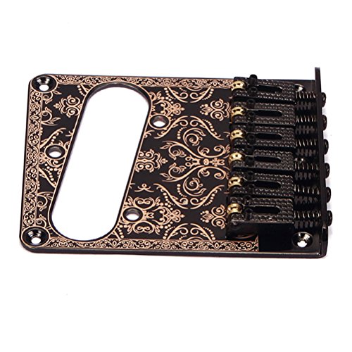 ROSENICE Professional 6 String Saddle Bridge Plate for Fender Electric Guitar - 1 Piece