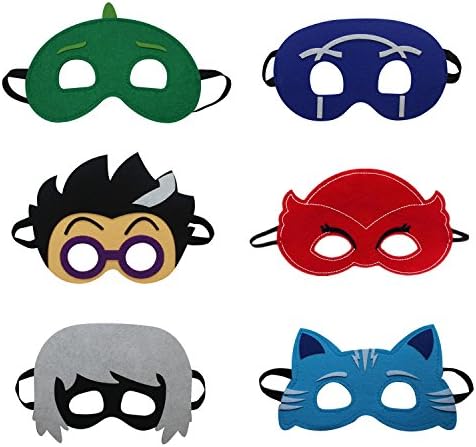 Yostra Kids Masks Cartoon Hero Favors For Dress Up Party Costume Set Pack Of 6