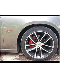 Yoaoo® OEM 345 insignias de emblema de aleación con logo en 3D para HEMI Dodge Challenger Chrysle 300c, rojo, 2 unidades