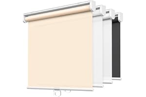 LazBlinds No Tools No Drill Cordless Roller Shades, Light Filtering Roller Blinds for Windows, Thermal Insulated UV Protection Roll Up Window Blinds and Shases, 30'' W x 72'' H, Beige