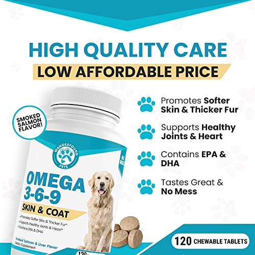 Wanderfound Pets Omega 3 for Dogs, Skin and Coat Fish Oil for Dogs