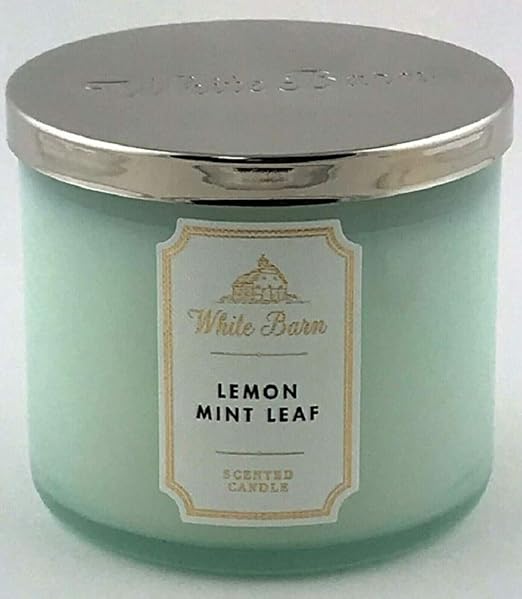 Amazon Com White Barn Lemon Mint Leaf 3 Wick Candle 2019 Home