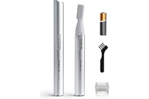 TOUCHBeauty Electric Eyebrow Trimmer for Women Portable Eyebrow Hair Remover Metal Cover, Battery Powered Ladies Hair Shaver Silver