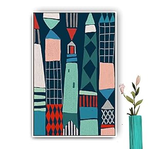 Framed Canvas Wall Art for Living Room, Bedroom Abstract House Canvas Prints for Modern Home Decoration Ready to Hang - 16"x24" inches