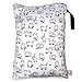 FLOCK THREE Washable and Reusable Wet Bag Diaper Bag Water Resistant Swimming Bag Travel Toiletries Cute Cats Print Zippered 12.6'' x 16.5''