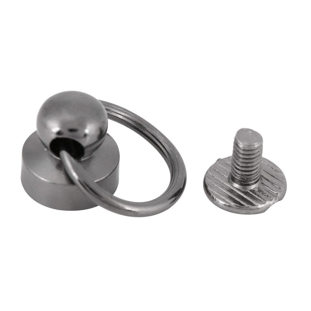 GLOGLOW Pull Ring Rivet, 20pcs DIY Leather Craft Button Metal Rivet Head Round Ring Studs Spikes for Handbag and Phone Decoration